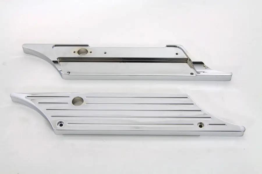 V-Twin Wyatt Gatling Saddlebag Face Plate with Chrome Finish for Harley Davidson FLT (1993-2002) by V-Twin