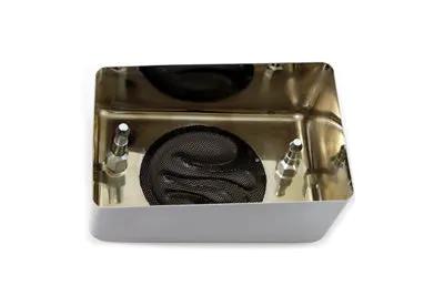 V-Twin Chrome Ignition Module Cover with Black Flame Mesh Inlay for Harley Davidson FXD by V-Twin