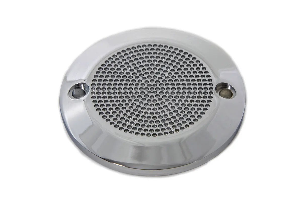 V-Twin Chrome 2-Hole Perforated Ignition System Cover for Harley Davidson FL Models by V-Twin