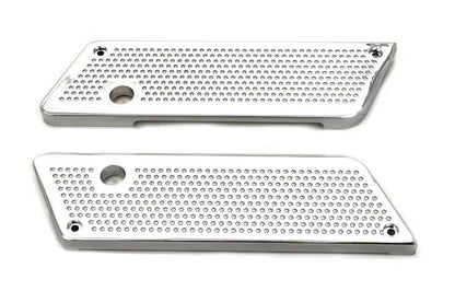 V-Twin Wyatt Gatling Saddlebag Face Plate with Chrome Perforated Latch Cover Set for Harley Davidson FLT (1993-2002) by V-Twin