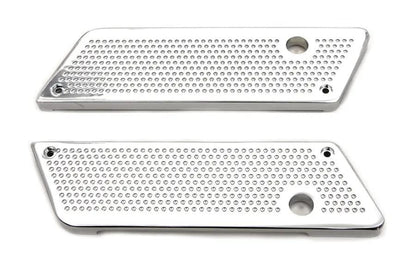 V-Twin Wyatt Gatling Saddlebag Face Plate with Chrome Perforated Latch Cover Set for Harley Davidson FLT (1993-2002) by V-Twin