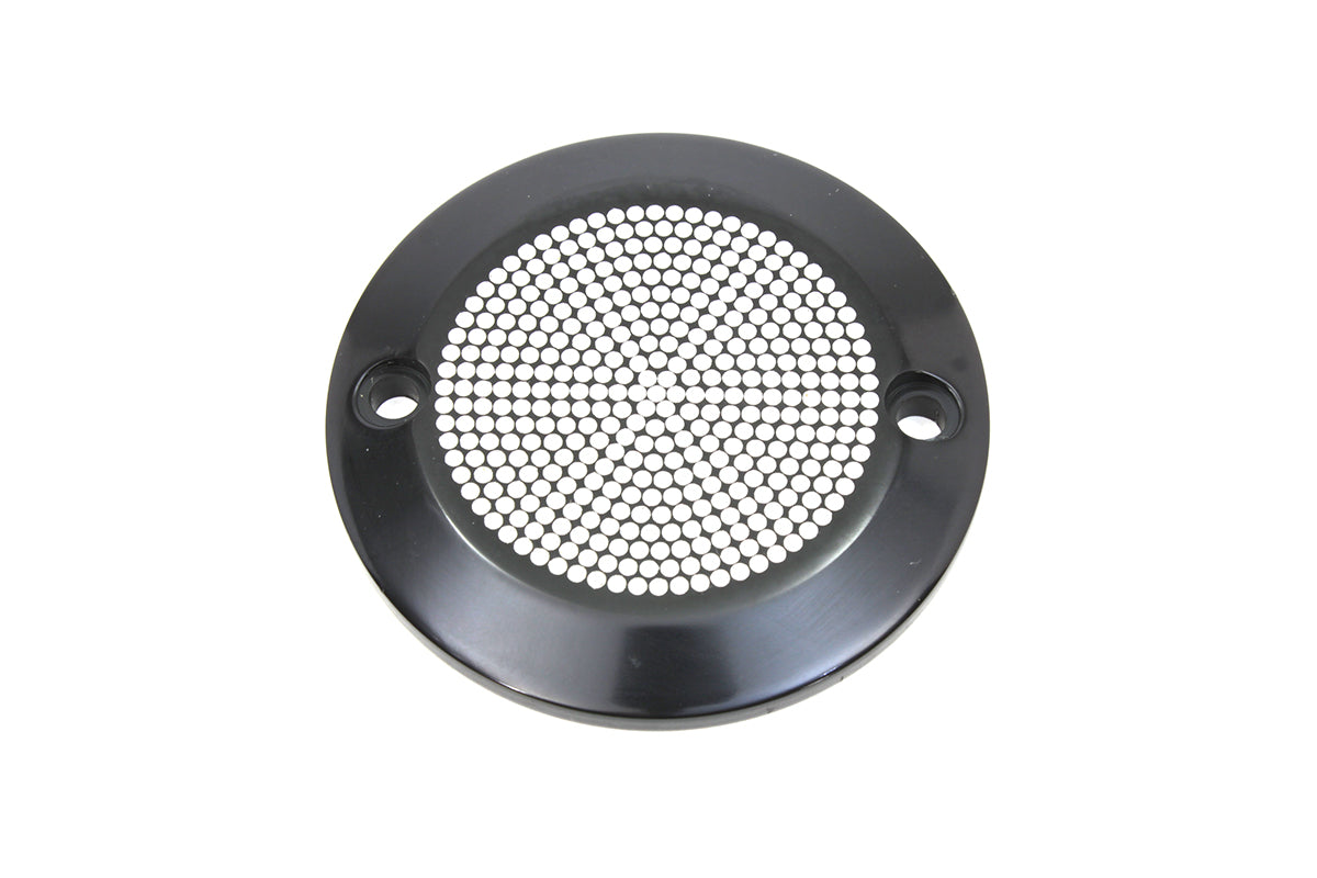 V-Twin Black 2-Hole Perforated Ignition System Cover for Harley Davidson FL Models