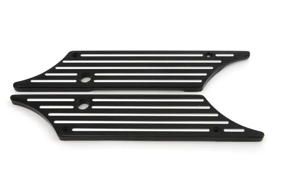 V-Twin Wyatt Gatling Saddlebag Face Plate with Black Finish for Harley Davidson FLT Models by V-Twin