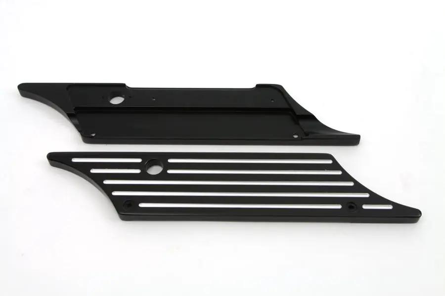 V-Twin Wyatt Gatling Saddlebag Face Plate with Black Finish for Harley Davidson FLT Models by V-Twin