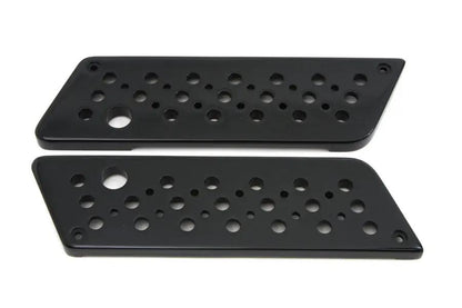 V-Twin Wyatt Gatling Saddlebag Face Plate with Black Finish for Harley Davidson FLT (1993-2002) by V-Twin