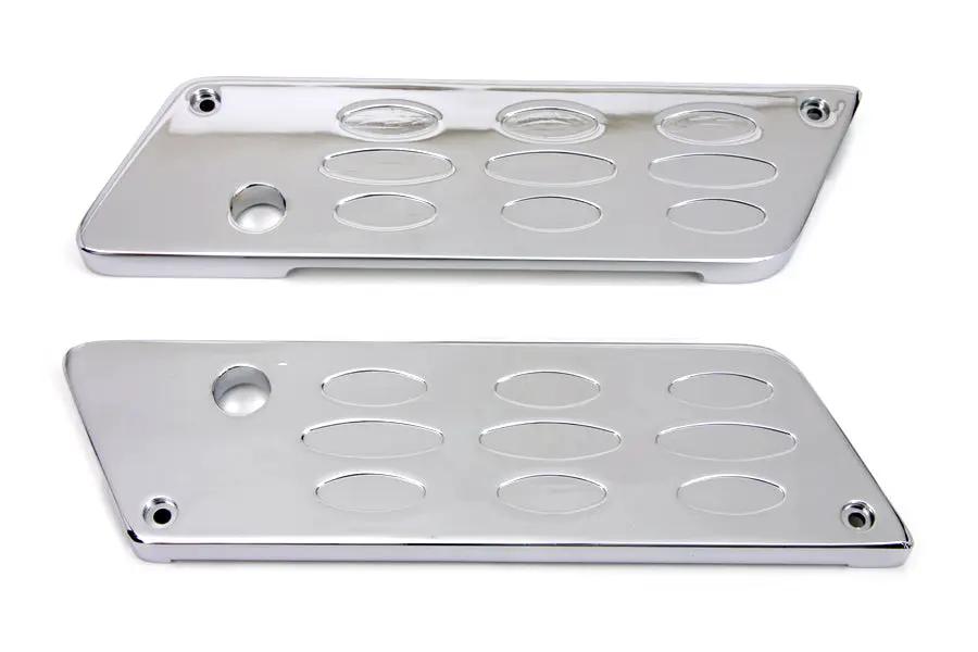 V-Twin Wyatt Gatling Saddlebag Face Plate with Chrome Louvered Latch Cover Set for Harley Davidson FLT by V-Twin