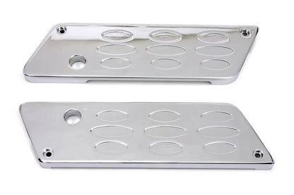 V-Twin Wyatt Gatling Saddlebag Face Plate with Chrome Louvered Latch Cover Set for Harley Davidson FLT by V-Twin