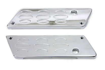 V-Twin Wyatt Gatling Saddlebag Face Plate with Chrome Louvered Latch Cover Set for Harley Davidson FLT by V-Twin