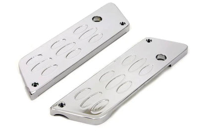 V-Twin Wyatt Gatling Saddlebag Face Plate with Chrome Louvered Latch Cover Set for Harley Davidson FLT by V-Twin