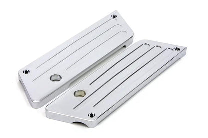 V-Twin Wyatt Gatling Milled Saddlebag Face Plate with Chrome Finish for Harley Davidson FLT 1993-2002 by V-Twin