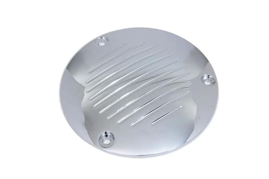 V-Twin Chrome Grooved 3-Hole Derby Cover for Harley Davidson FXD and FLST Models Part #77693 by V-Twin