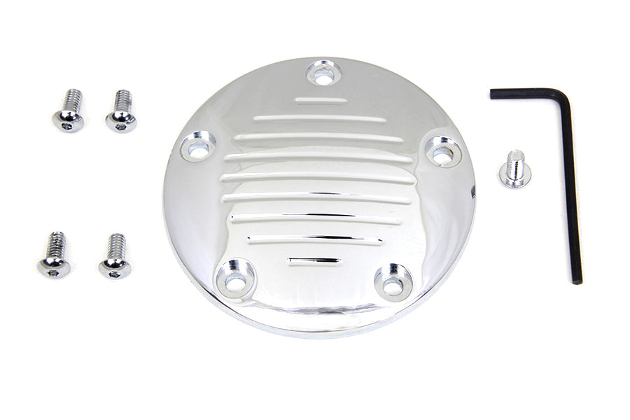 V-Twin Grooved Ignition System Cover 5-Hole Chrome for Harley Davidson FXST