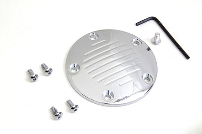V-Twin Grooved Ignition System Cover 5-Hole Chrome for Harley Davidson FXST