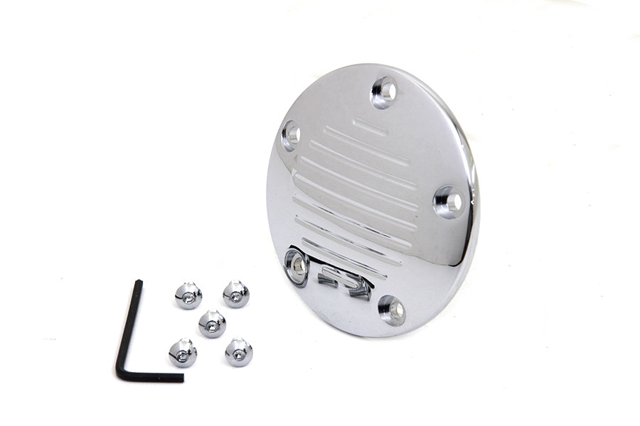 V-Twin Grooved Ignition System Cover 5-Hole Chrome for Harley Davidson FXST