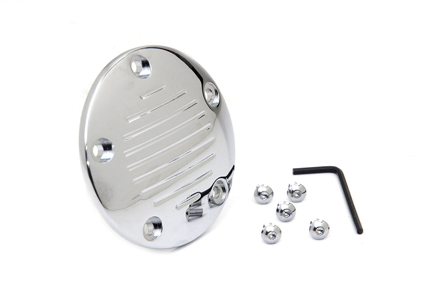 V-Twin Grooved Ignition System Cover 5-Hole Chrome for Harley Davidson FXST