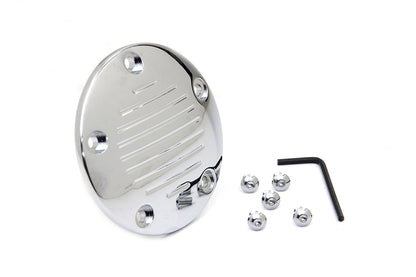 V-Twin Grooved Ignition System Cover 5-Hole Chrome for Harley Davidson FXST