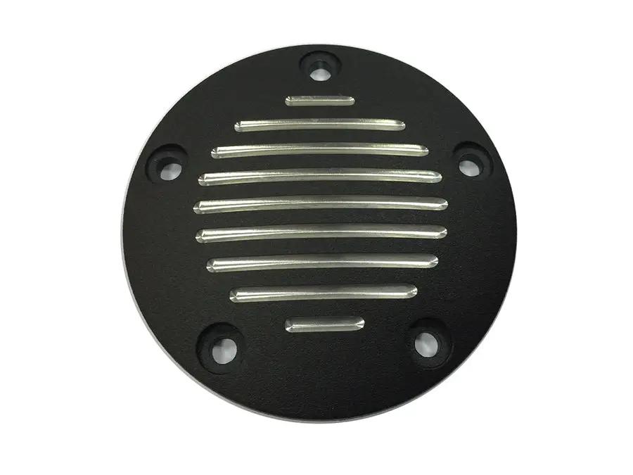 V-Twin Grooved Ignition System Cover 5-Hole Black for Harley Davidson FXST by V-Twin