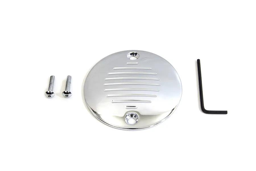 V-Twin Grooved Ignition System Cover 2-Hole Chrome for Harley Davidson XL 1970-1979 by V-Twin