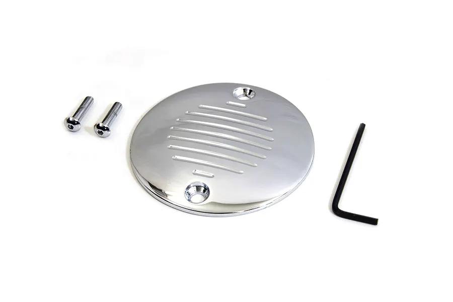 V-Twin Grooved Ignition System Cover 2-Hole Chrome for Harley Davidson XL 1970-1979 by V-Twin