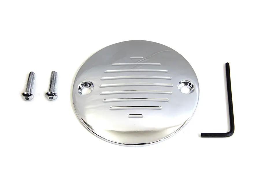 V-Twin Grooved Ignition System Cover 2-Hole Chrome for Harley Davidson FX (1970-1979) by V-Twin