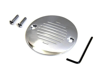V-Twin Grooved Ignition System Cover 2-Hole Chrome for Harley Davidson FX (1970-1979) by V-Twin