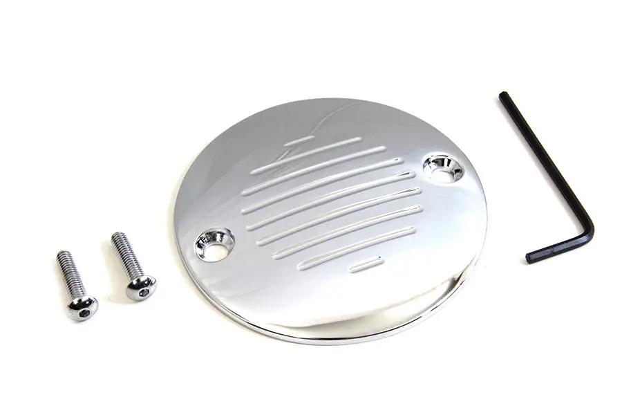 V-Twin Grooved Ignition System Cover 2-Hole Chrome for Harley Davidson FX (1970-1979) by V-Twin