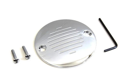 V-Twin Grooved Ignition System Cover 2-Hole Chrome for Harley Davidson FX (1970-1979) by V-Twin