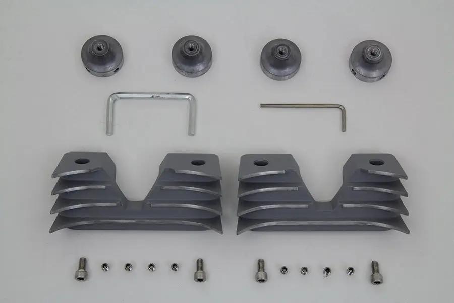 V-Twin Head Bolt and Spark Plug Cover Kit for Harley Davidson XL – Silver Finish by V-Twin