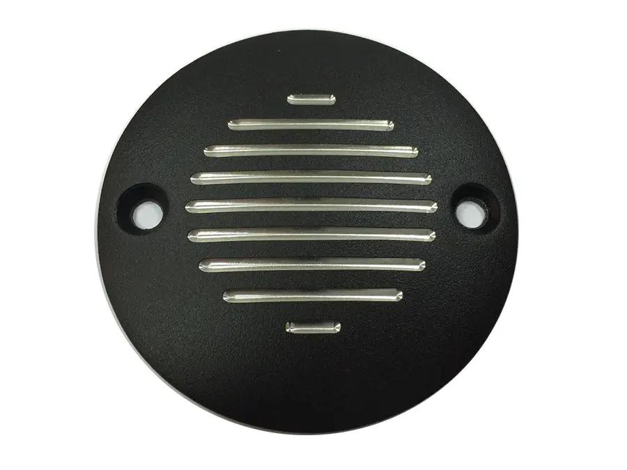 V-Twin Grooved Ignition System Cover 2-Hole Black for Harley Davidson FX (1970-1979) by V-Twin