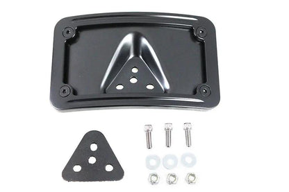 V-Twin 76596B Black Curved Laydown Style License Plate Bracket for Harley FX Models by V-Twin