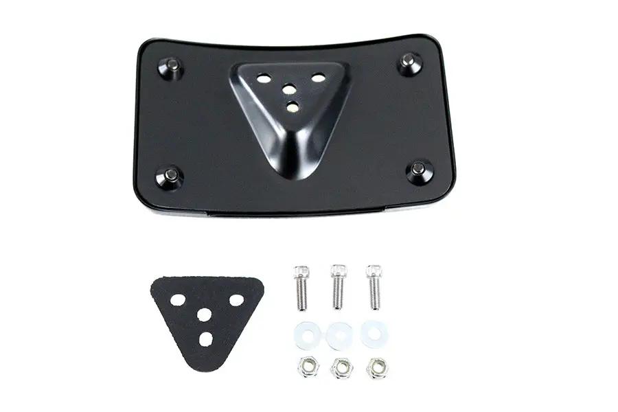 V-Twin 76596B Black Curved Laydown Style License Plate Bracket for Harley FX Models by V-Twin