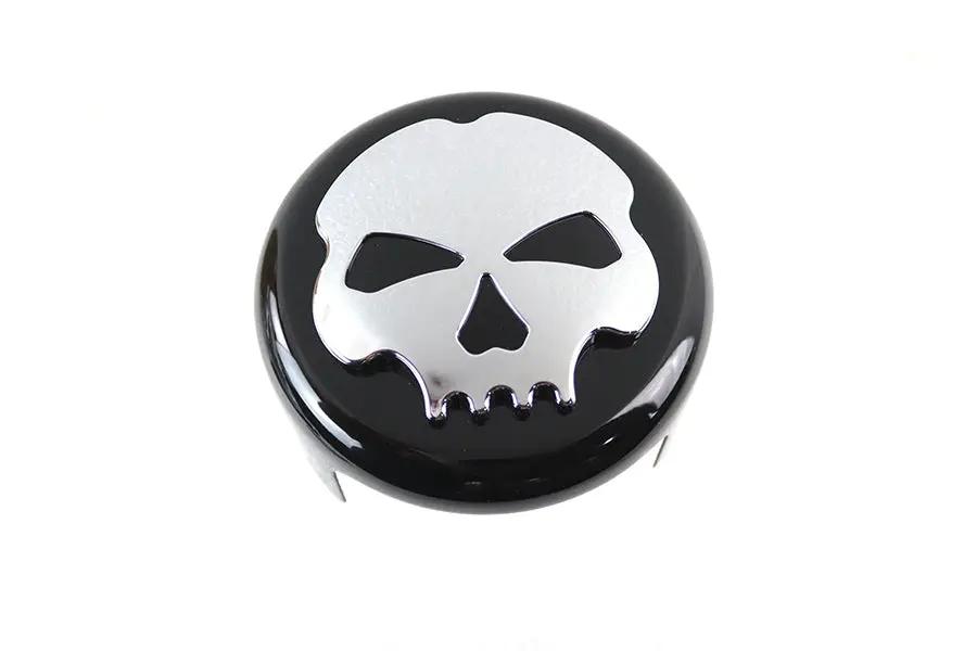 V-Twin Skull Horn Cover Black for Harley Davidson XL (1993-2002) by V-Twin