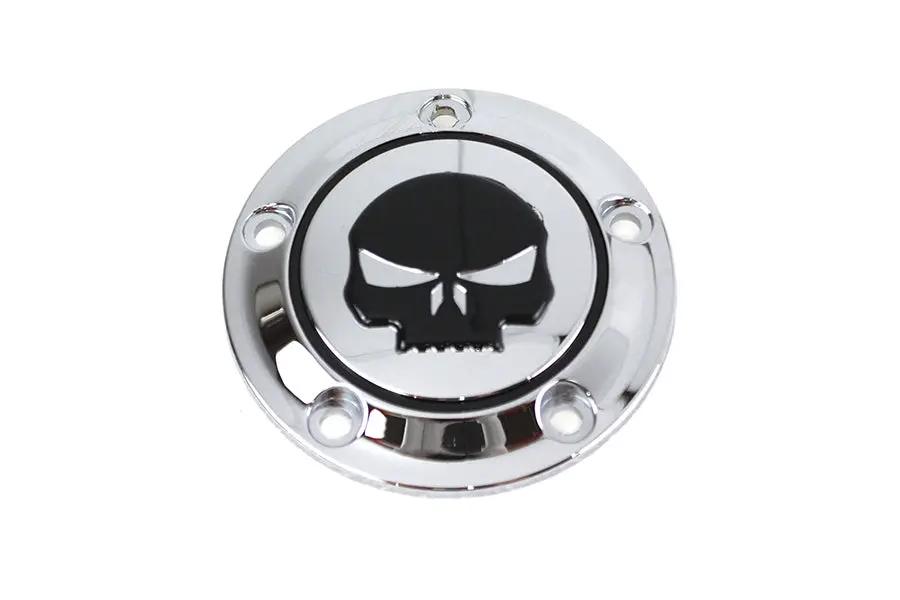 V-Twin Skull Ignition System Cover 5-Hole Chrome for Harley Davidson FXST by V-Twin