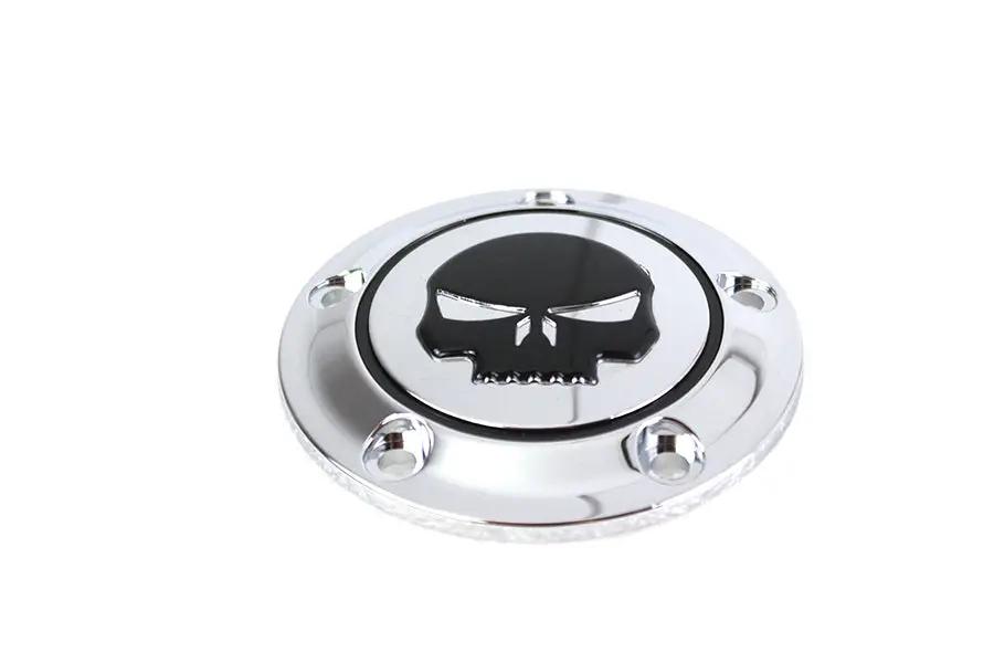 V-Twin Skull Ignition System Cover 5-Hole Chrome for Harley Davidson FXST by V-Twin