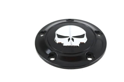 V-Twin Skull Ignition System Cover 5-Hole Black for Harley Davidson FLST by V-Twin