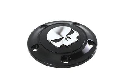 V-Twin Skull Ignition System Cover 5-Hole Black for Harley Davidson FLST by V-Twin