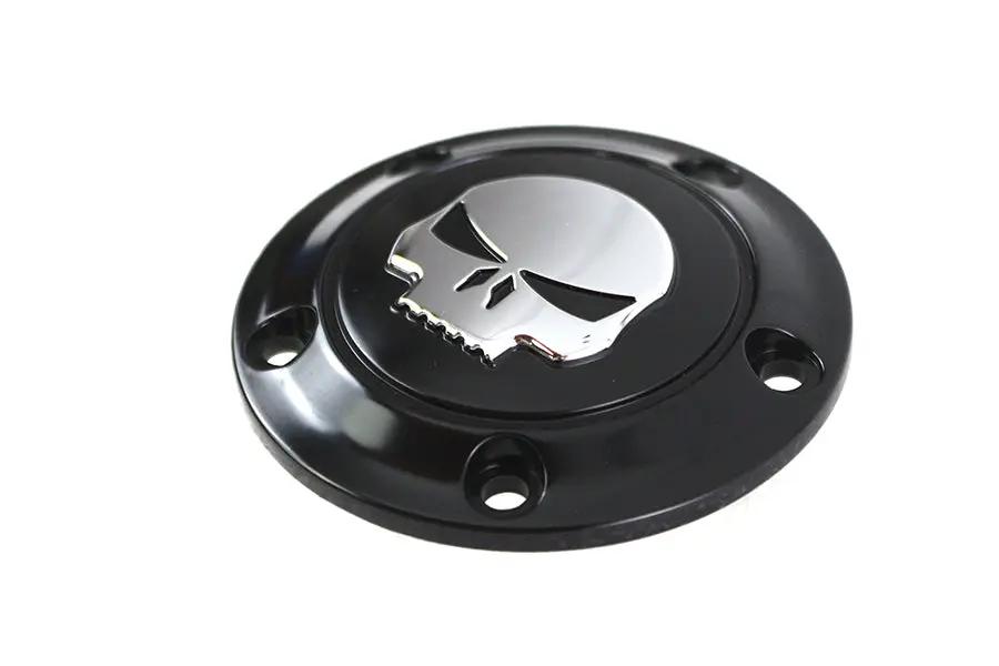 V-Twin Skull Ignition System Cover 5-Hole Black for Harley Davidson FLST by V-Twin
