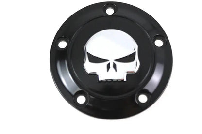 V-Twin Skull Ignition System Cover 5-Hole Black for Harley Davidson FLST by V-Twin