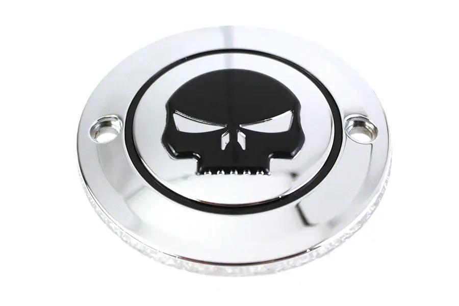 V-Twin Skull Ignition System Cover 2-Hole Chrome for Harley Davidson FXST by V-Twin