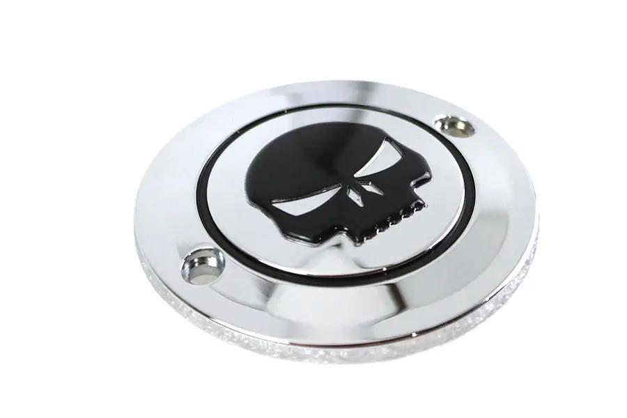 V-Twin Skull Ignition System Cover 2-Hole Chrome for Harley Davidson FXST by V-Twin