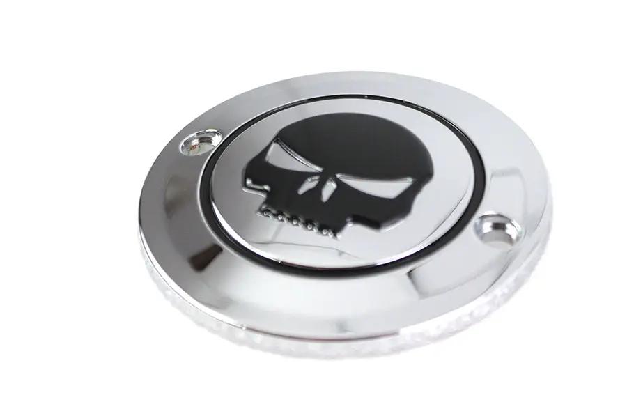 V-Twin Skull Ignition System Cover 2-Hole Chrome for Harley Davidson FXST by V-Twin