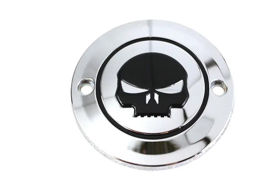 V-Twin Skull Ignition System Cover 2-Hole Chrome for Harley Davidson FXST by V-Twin