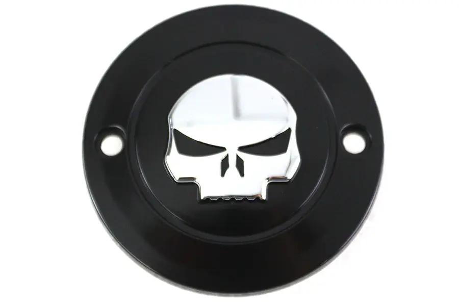 V-Twin Skull Ignition System Cover 2-Hole Black for Harley Davidson FXST by V-Twin