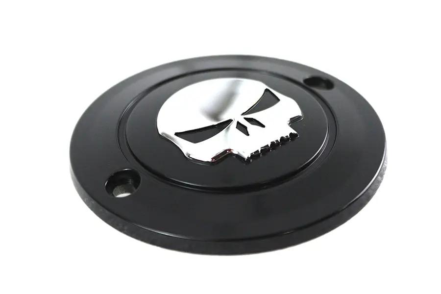 V-Twin Skull Ignition System Cover 2-Hole Black for Harley Davidson FXST by V-Twin