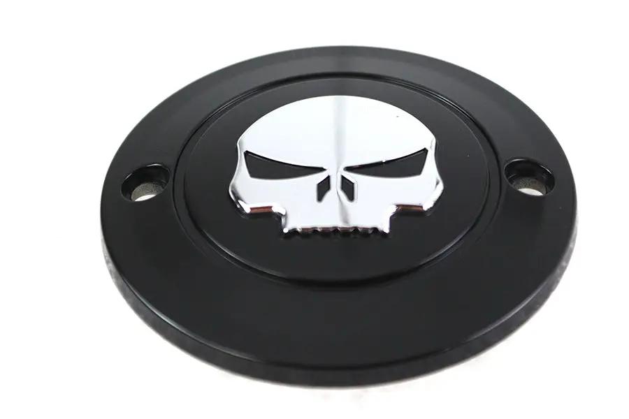 V-Twin Skull Ignition System Cover 2-Hole Black for Harley Davidson FXST by V-Twin