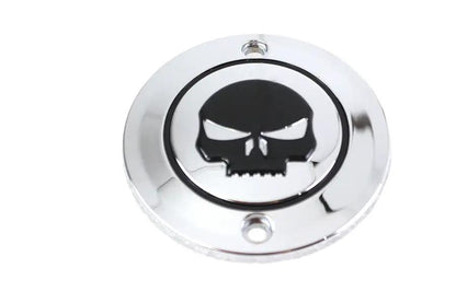 V-Twin Skull Ignition System Cover 2-Hole Chrome for Harley Davidson XL Models by V-Twin