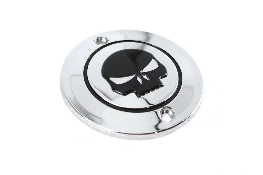 V-Twin Skull Ignition System Cover 2-Hole Chrome for Harley Davidson XL Models by V-Twin