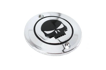 V-Twin Skull Ignition System Cover 2-Hole Chrome for Harley Davidson XL Models by V-Twin