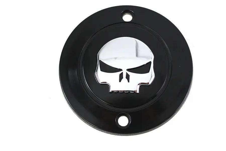 V-Twin Skull Ignition System Cover 2-Hole Black for Harley Davidson XL Models by V-Twin