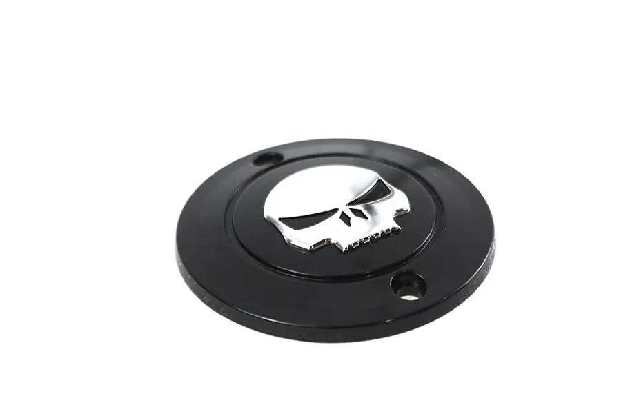 V-Twin Skull Ignition System Cover 2-Hole Black for Harley Davidson XL Models by V-Twin